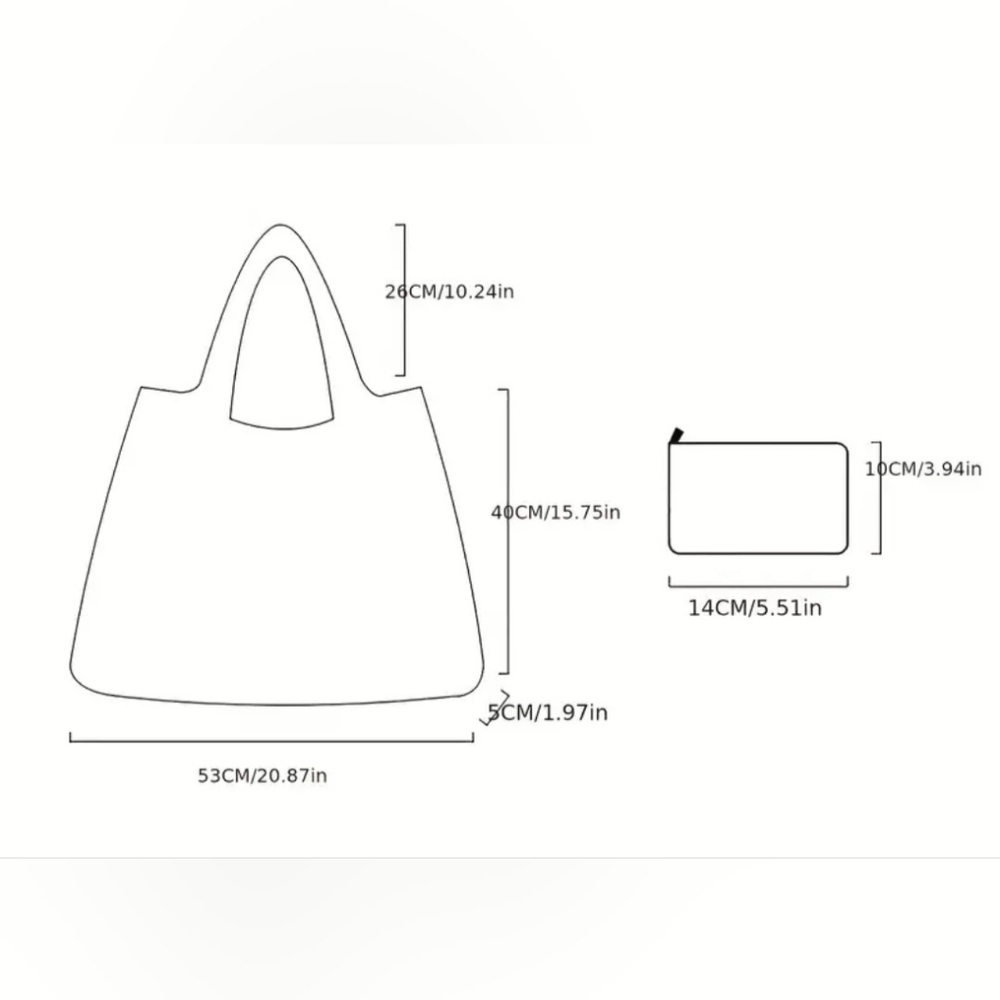 2PC - Reusable Shopping Tote With Carrier Bag - Picture 2 of 3